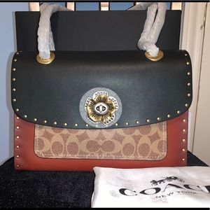 SOLD Coach Parker With Rivets & Snakeskin